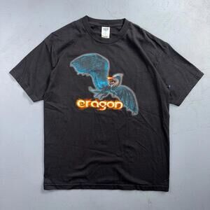 Eragon 2007 Movie Promo T Shirt Rare Y2K Fire Flame Dragon Cool Promotional Tee